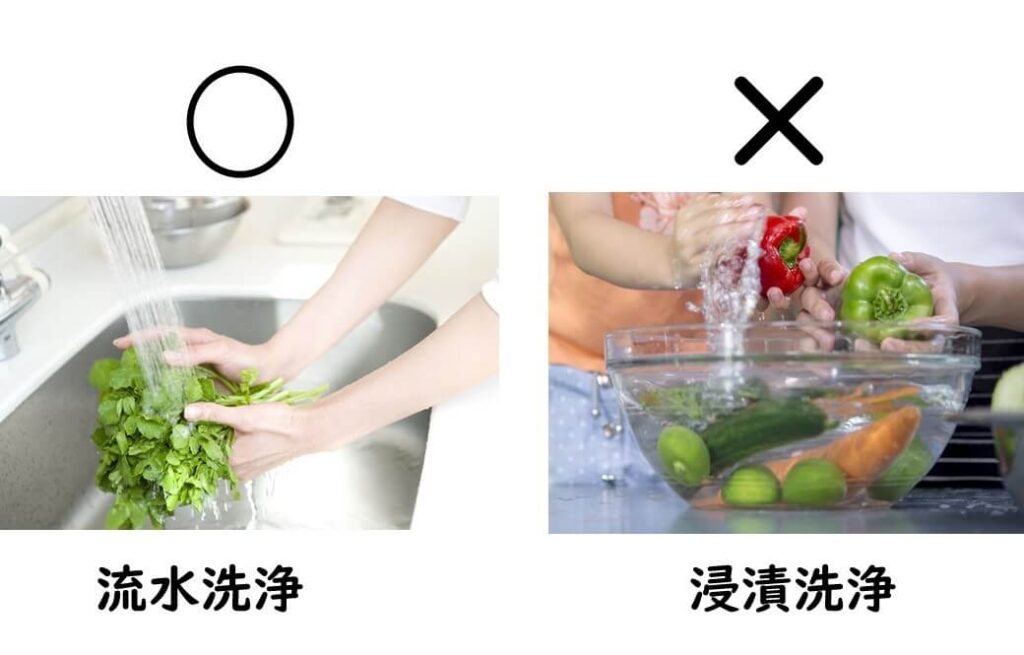 葉物野菜の洗浄方法