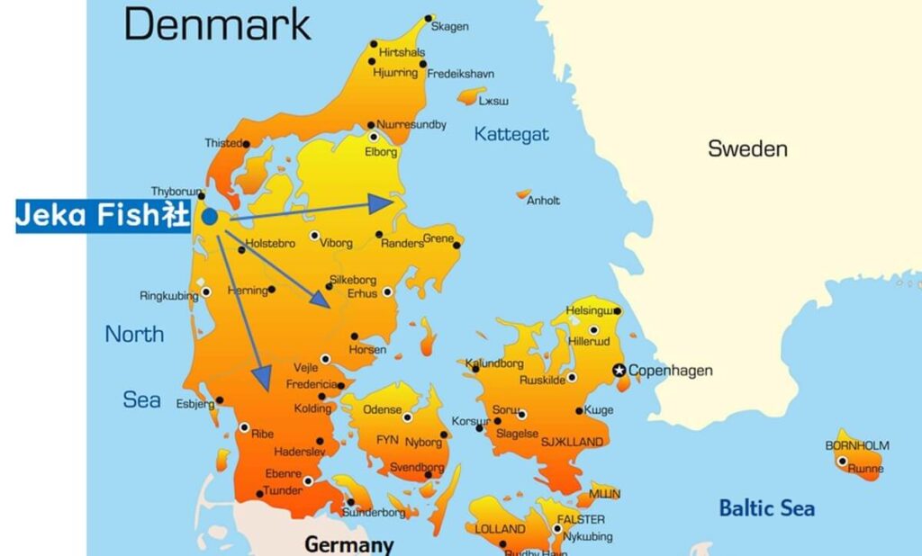 デンマークの地図