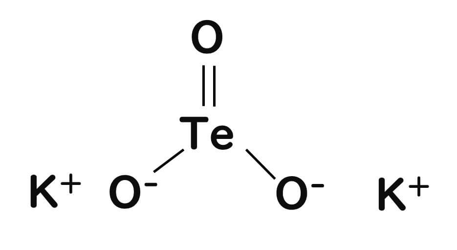 亜テルル酸カリウムの構造式