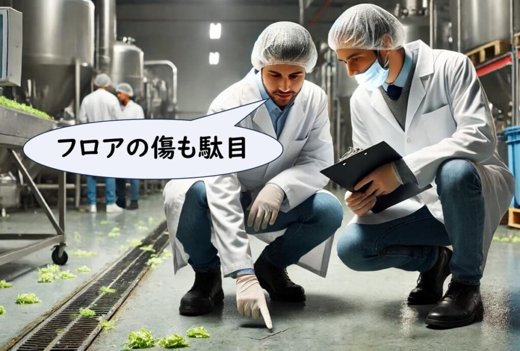 フロアの傷もリステリアの温床