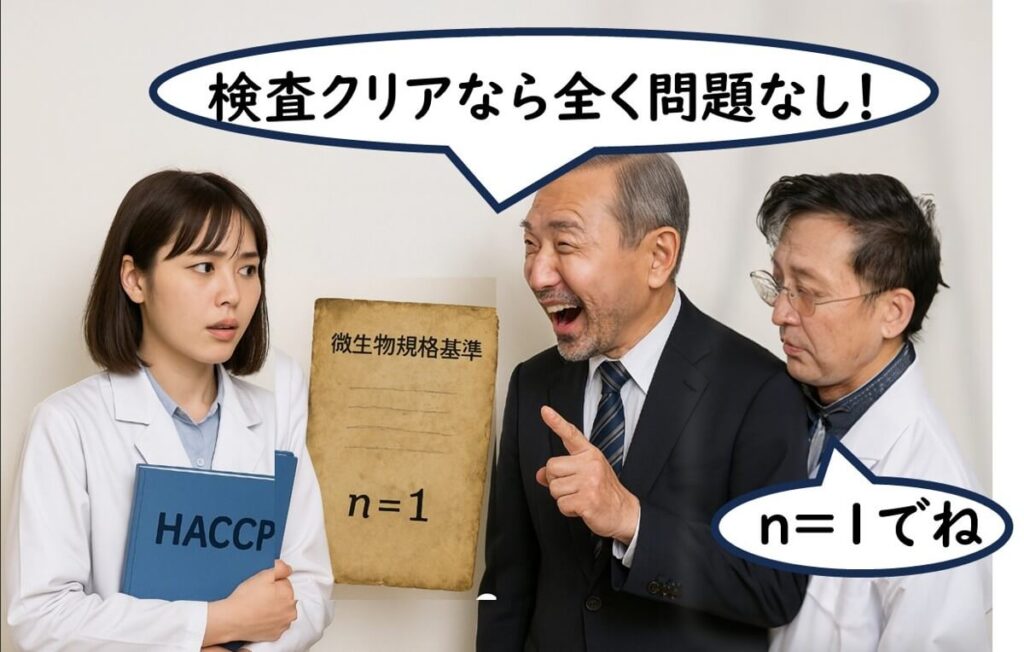 日本ではHACCPを導入したものの、微生物規格基準は昭和の時代からほとんど見直されていない。その結果、工程管理ではなく最終製品の検査に依存する旧来型の発想が制度に残り続けている。