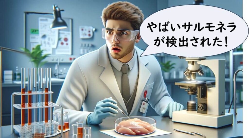 鶏肉を検査している米国検査人