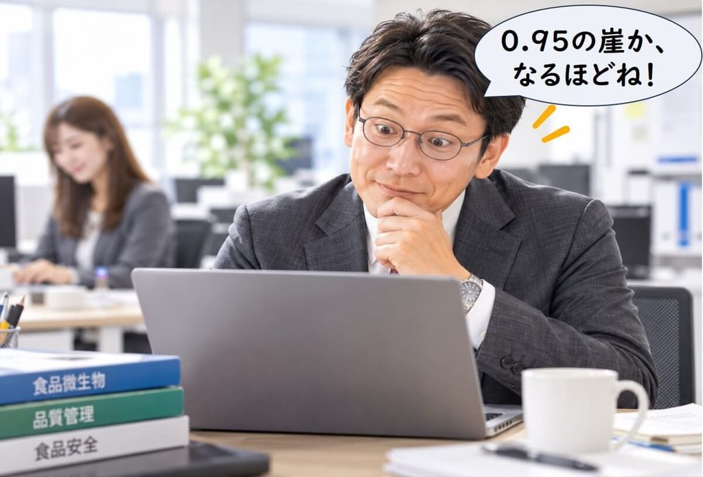水分活性0.95付近が多くのグラム陰性食中毒菌の増殖限界になることを理解する食品会社の担当者